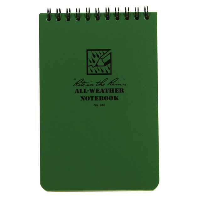 RITE IN THE RAIN 394560  Tactical Pocket Notebook, 4in x 6in, Green