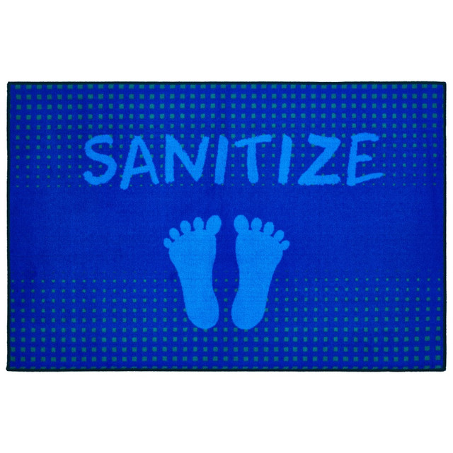 CARPETS FOR KIDS ETC. INC. Carpets For Kids 37.81  KID$Value Rugs Blue Feet Stand Here To Sanitize Activity Rug, 3ft x 4 1/2ft , Blue