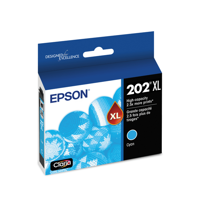EPSON AMERICA INC. T202XL220S Epson 202XL Claria Cyan High-Yield Ink Cartridge, T202XL220-S EPSON AMERICA INC. T202XL220S Epson 202XL Claria Cyan High-Yield Ink Cartridge, T202XL220-S