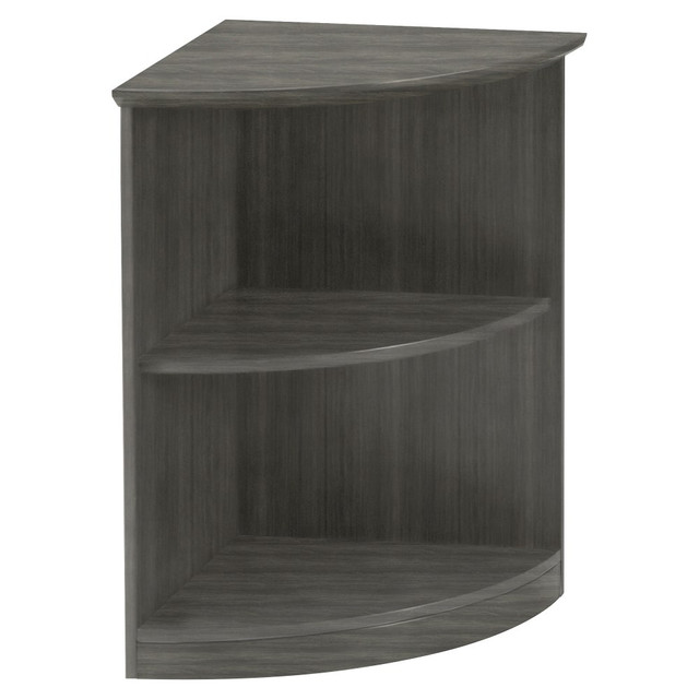 SAFCO PRODUCTS CO Mayline MVBQ2LGS  Medina 30inH 2-Shelf Open 1/4-Round Bookcase, Gray Steel