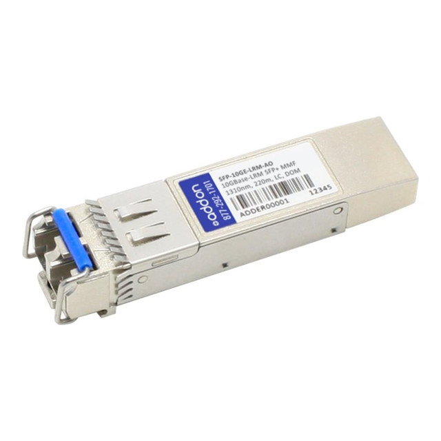ADD-ON COMPUTER PERIPHERALS, INC. SFP-10GE-LRM-AO AddOn Aruba SFP-10GE-LRM Compatible SFP+ Transceiver - SFP+ transceiver module (equivalent to: Aruba SFP-10GE-LRM) - 10 GigE - 10GBase-LRM - LC multi-mode - up to 722 ft - 1310 nm