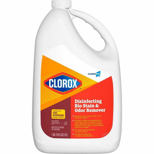 THE CLOROX COMPANY 31910 CloroxPro Disinfecting Bio Stain & Odor Remover Refill - 128 fl oz (4 quart) - Bleach-free, Deodorize - Translucent - 1 Each