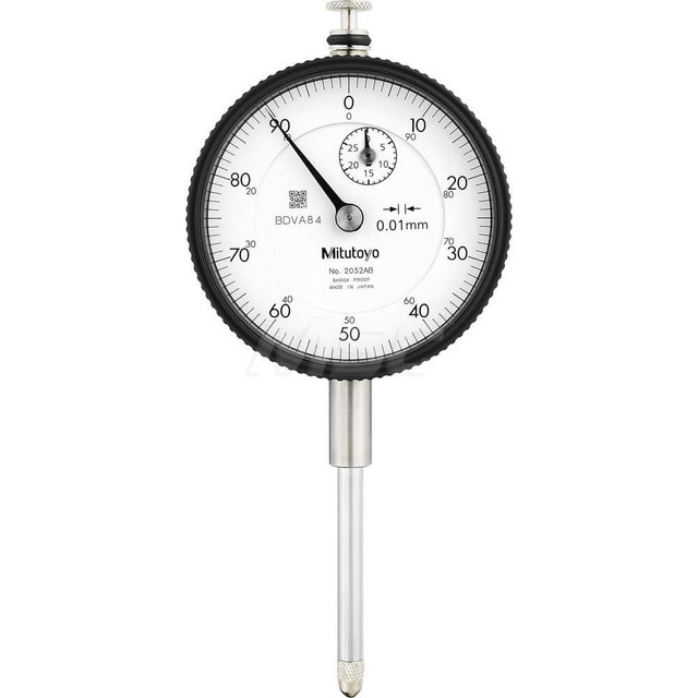 Mitutoyo 2052AB Dial Drop Indicator: 0 to 30" Range, 0-100 Dial Reading