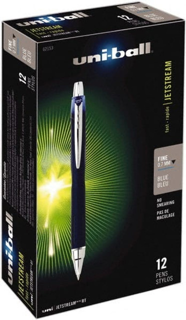 Uni-Ball 62153 Retractable Pen: 0.7 mm Tip, Blue Ink