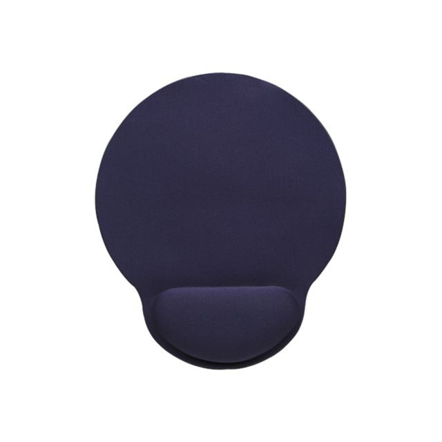 Comfortable browse the web with the Manhattan Round Mouse Pad With Wrist Rest. The mouse pad is made of gel for soft support, and it boasts an ergonomic design that helps combat fatigue.  Made of gel for soft support.  Ergonomic design helps reduce fatigue.  Nonslip base keeps the pad stable.  Blue color complements your computer setup.