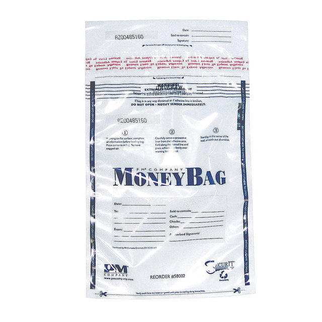 PM CO LLC 58002 PM Company Clear Disposable Plastic Deposit Bags, 9in x 12in, Pack Of 100