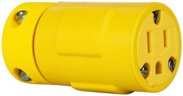 Value Collection 1547 Straight Blade Connector: Industrial, 5-15, 125VAC, Yellow