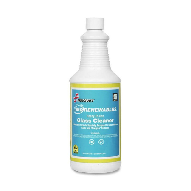 NATIONAL INDUSTRIES FOR THE BLIND SKILCRAFT 5552898  Spartan BioRenewables Glass Cleaner, 32 Oz Bottle, Case Of 12 (AbilityOne 7930-01-555-2898)