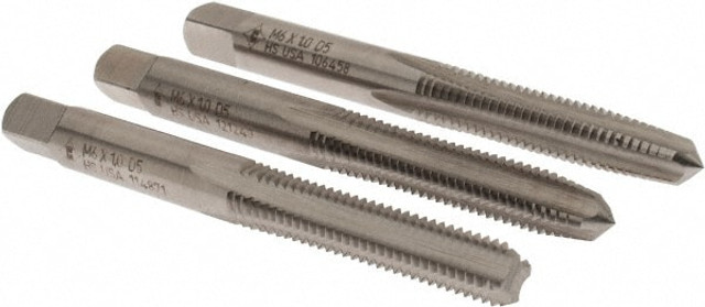 Cleveland C54416 Tap Set: Metric, 4 Flute, Bottoming Plug & Taper, High Speed Steel, Bright Finish