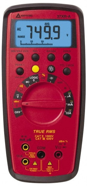 Amprobe 37XR-A CAT III & CAT IV, Auto Ranging Digital Manual Ranging & True RMS Multimeter: 750 VAC, 1,000 VDC