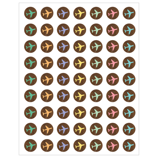 EDUCATORS RESOURCE TCR8563-12 Teacher Created Resources Mini Stickers, Travel the Map Airplanes, 378 Stickers Per Pack, Set Of 12 Packs