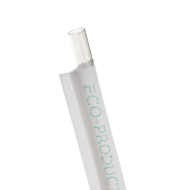 ECO-PRODUCTS, INC. EP-ST780 Eco-Products Compostable Straws, Wrapped, 7-3/4in, 100% Recycled, Clear, Case Of 7,200 Straws ECO-PRODUCTS, INC. EP-ST780 Eco-Products Compostable Straws, Wrapped, 7-3/4in, 100% Recycled, Clear, Case Of 7,200 Straws