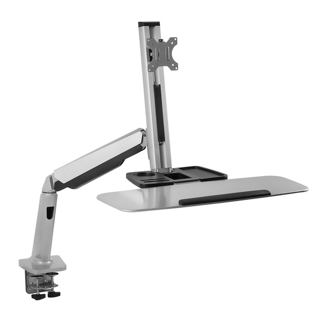 TRANSFORM PARTNERS LLC MI-7903 Mount-It! MI-7903 36inW Sit-Stand Workstation For Single Monitor And Keyboard, Silver TRANSFORM PARTNERS LLC MI-7903 Mount-It! MI-7903 36inW Sit-Stand Workstation For Single Monitor And Keyboard, Silver