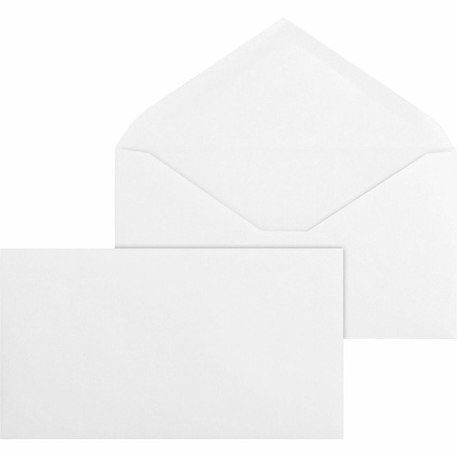 SP RICHARDS 42252 Business Source No. 6-3/4 White Wove V-Flap Business Envelopes - Business - #6 3/4 - 3 3/5in Width x 6 1/2in Length - 24 lb - Gummed - Wove - 500 / Box - White