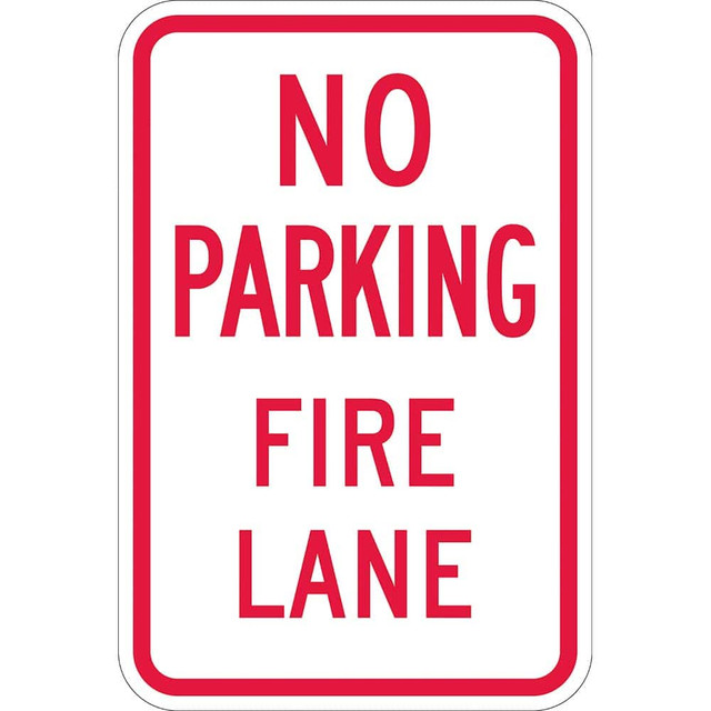 Lyle Signs T1-1069-HI12X18 Traffic & Parking Signs; MessageType: Fire Lane Signs ; Message or Graphic: Message Only ; Legend: No Parking Fire Lane ; Graphic Type: None ; Reflectivity: Reflective; High Intensity ; Material: Aluminum