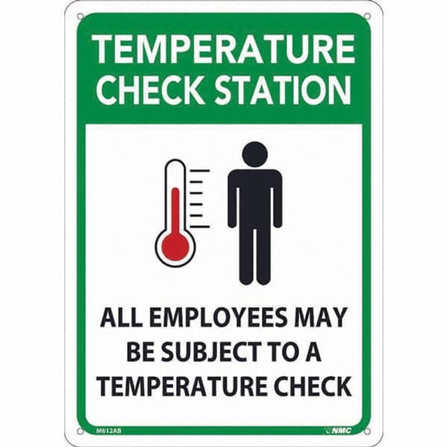 AccuformNMC Sign: Rectangle, "Temperature Check Station" M612AB AccuformNMC Sign: Rectangle, "Temperature Check Station" M612AB