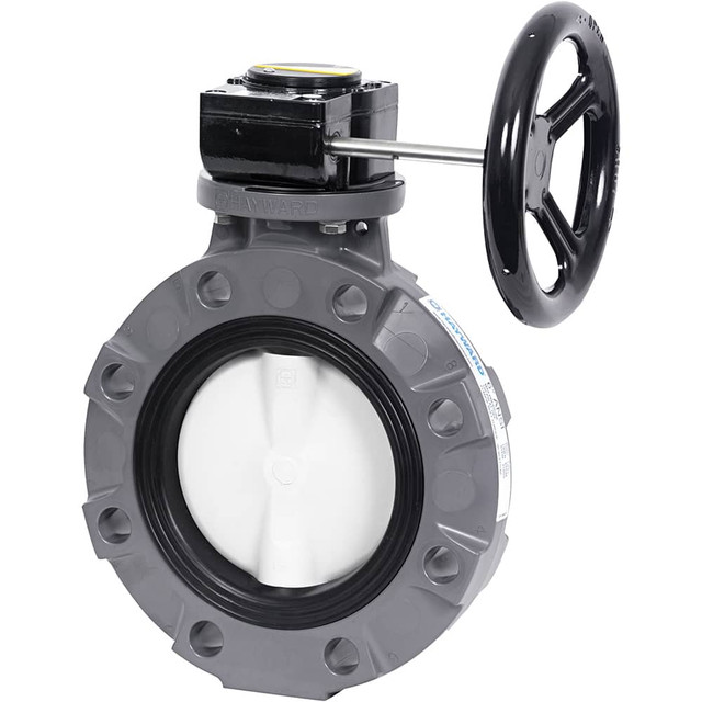 Hayward Flow Control BYV14040A0EG000 Manual Butterfly Valve: 4" Pipe, Gear Handle