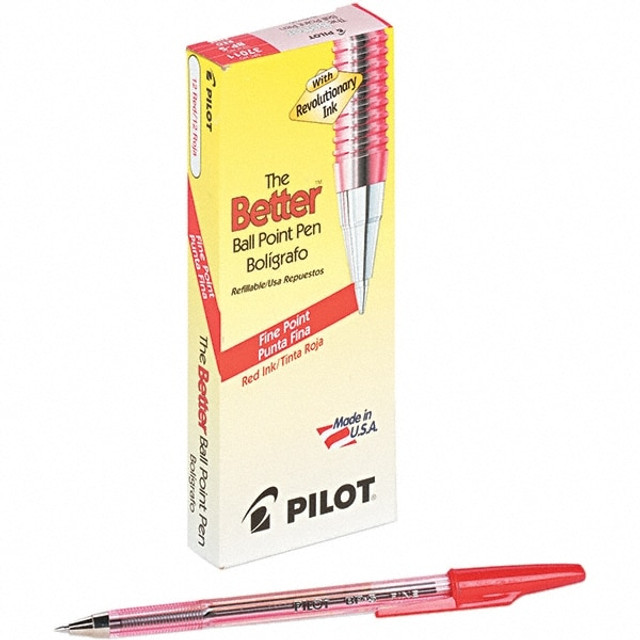 Pilot PIL37011 Ball Point Pen: Conical Tip, Red Ink