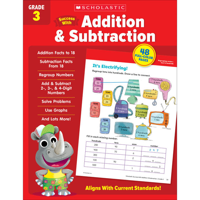 SCHOLASTIC TEACHER RESOURCES Scholastic 9781338798302  Success With Addition & Subtraction Workbook, Grade 3