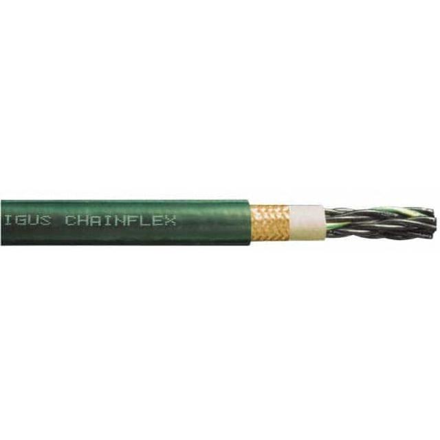 Igus CF8-07-12 Machine Tool Wire: 18 AWG, Green, 1' Long, Polyurethane, 0.55" OD