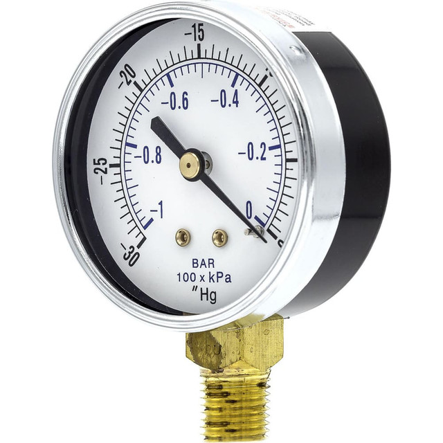 PIC Gauges 101D-254A Pressure Gauges; Gauge Type: Utility Gauge ; Scale Type: Dual ; Accuracy (%): 3-2-3% ; Dial Type: Analog ; Thread Type: 1/4" MNPT ; Bourdon Tube Material: Bronze
