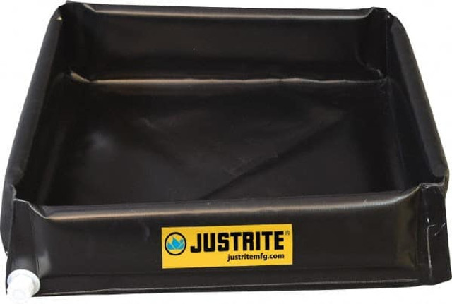 Justrite. 28448 Low Wall Collapsible Berm: 110 gal Capacity, 6' Long, 6' Wide