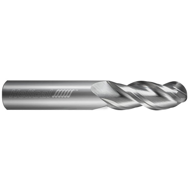 Helical Solutions 86978 Ball End Mill:  0.6250" Dia,  2.0000" LOC,  3 Flute,  Solid Carbide