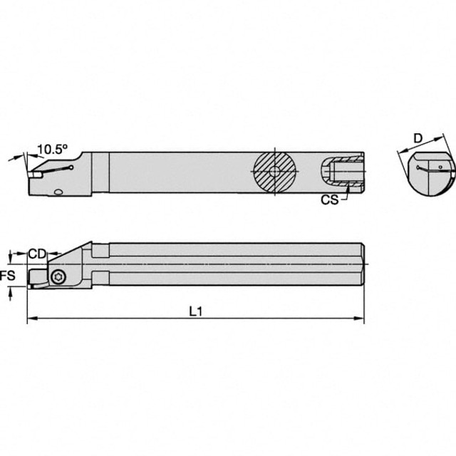 Kennametal 6116299 41mm Min Bore, 12mm Max Depth, Right Hand A-EVS-A Indexable Boring Bar