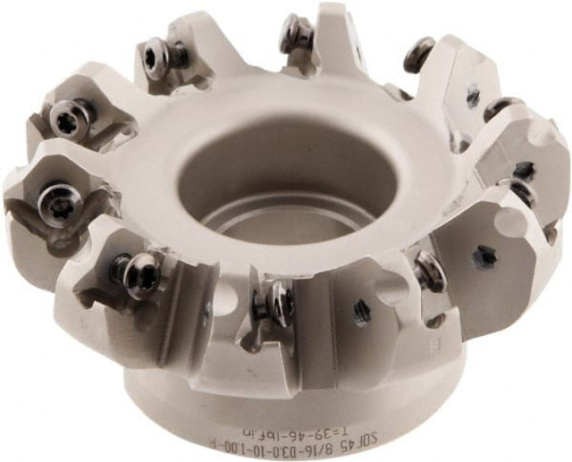 Iscar 3104871 3" Cut Diam, 1" Arbor Hole, 0.138" Max Depth of Cut, 45° Indexable Chamfer & Angle Face Mill