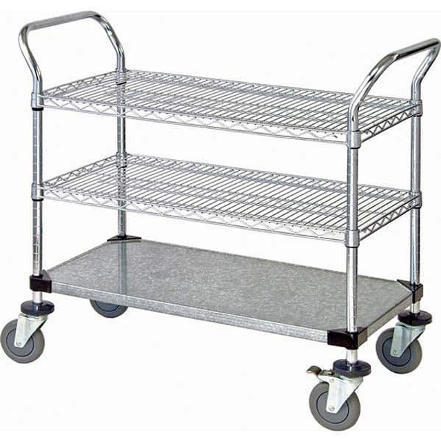 Quantum Storage WRC-1842-3CG Utility Cart: Wire, Silver