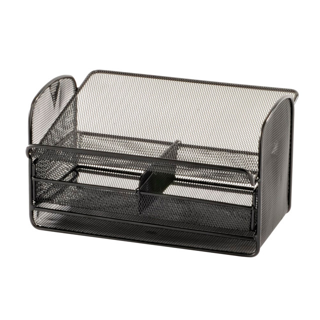 SAFCO PRODUCTS CO 2160BL Safco Onyx Mesh Telephone Stand With Drawer, 7inH x 11 3/4inW x 9 1/4inD, Black