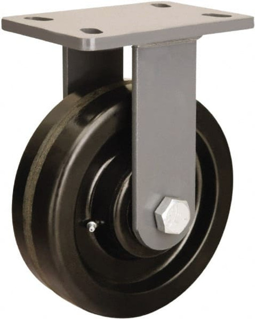 Hamilton R-ES-8PH Rigid Top Plate Caster: Phenolic, 8" Wheel Dia, 2-1/2" Wheel Width, 2,000 lb Capacity, 10-1/4" OAH