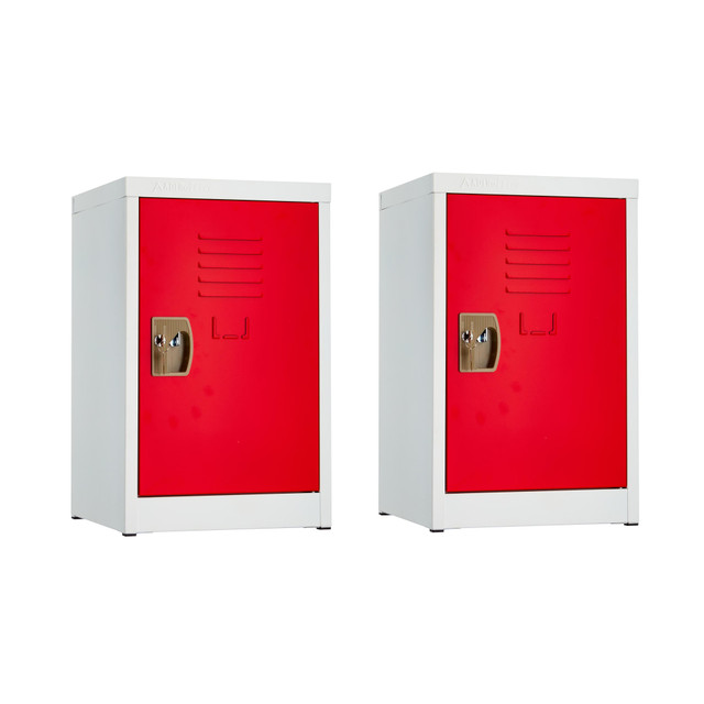 ADIR CORP. ADI629-02-RED-2PK Alpine AdirOffice 1-Tier Steel Lockers, 24inH x 15inW x 15inD, Red, Pack Of 2 Lockers ADIR CORP. ADI629-02-RED-2PK Alpine AdirOffice 1-Tier Steel Lockers, 24inH x 15inW x 15inD, Red, Pack Of 2 Lockers