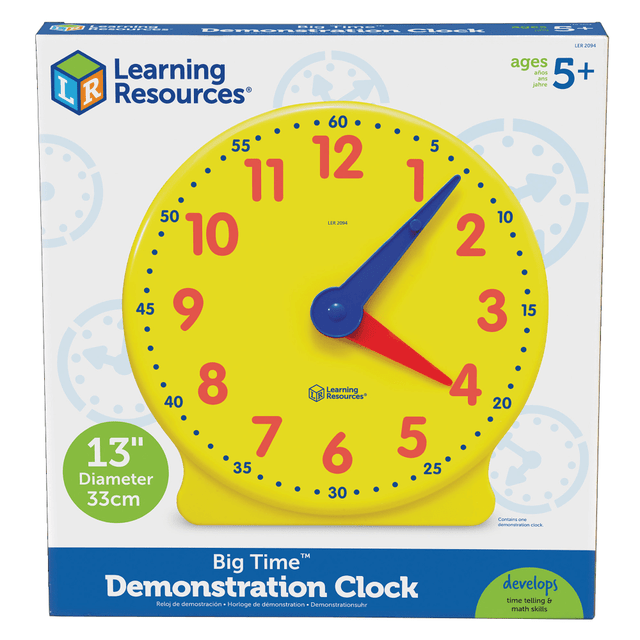 LEARNING RESOURCES, INC. Learning Resources LER2094  Big Time Learning Clock, 12-Hour Demonstration, Ages 5-12, 13 1/4inH