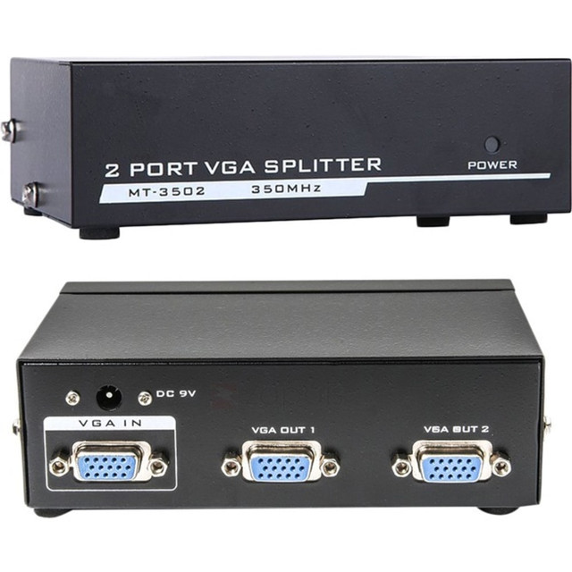 4XEM 4XVGASP3502  - Video splitter - 2 x VGA - desktop - for P/N: 4XDPMVGAM10FT, 4XDPMVGAMCBL, 4XUSBCVGA6