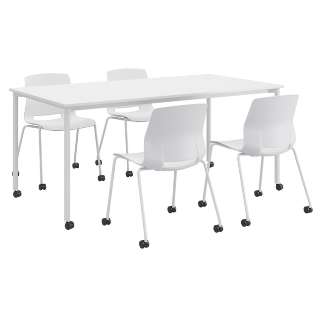 KENTUCKIANA FOAM INC KFI Studios 840031923981  Dailey Table And 4 Chairs, With Caster, White