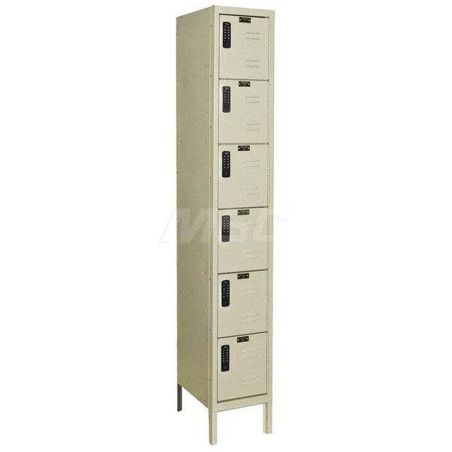 Hallowell UEL1258-6A-PT 1-Wide Locker: 12" Wide, 78" High, Electronic Lock