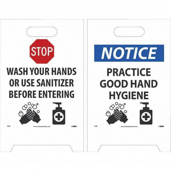 AccuformNMC Cone & A Frame Floor Signs; Sign Type: Accident Prevention; Overall Height: 19in; Viewing Points: Two-View; Number of Printed Sides: 4 FS48