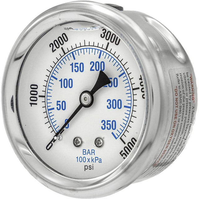 PIC Gauges PRO-202L-254R Pressure Gauges; Gauge Type: Industrial Pressure Gauges ; Scale Type: Dual ; Accuracy (%): 2-1-2% ; Dial Type: Analog ; Thread Type: 1/4" MNPT ; Bourdon Tube Material: Bronze