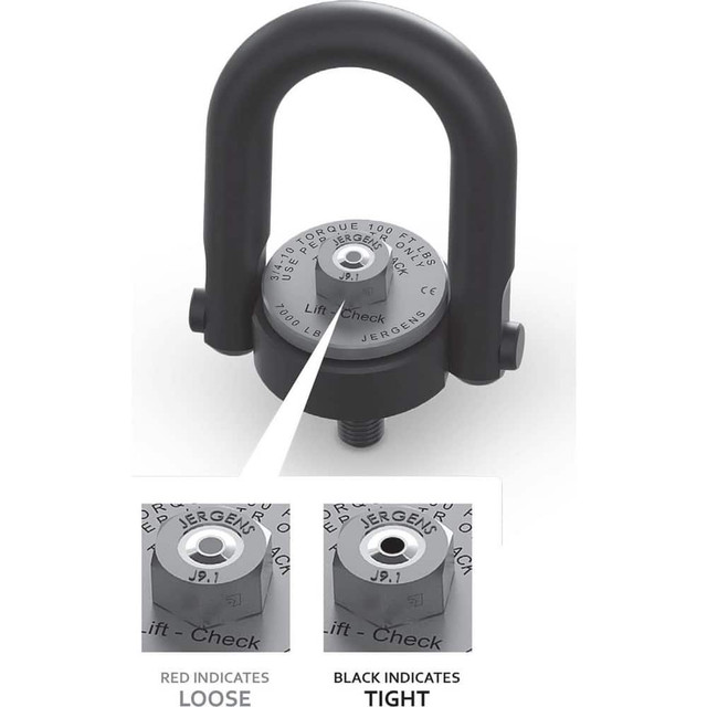 Jergens 23527LC Center Pull; Hoist Ring Type: Center Pull Hoist Ring ; Thread Size: 1-8 ; Material: Alloy Steel ; Torque: 230.000 ; Finish: Black Oxide ; Standards: ASME B30.26; Mil-STD-209K