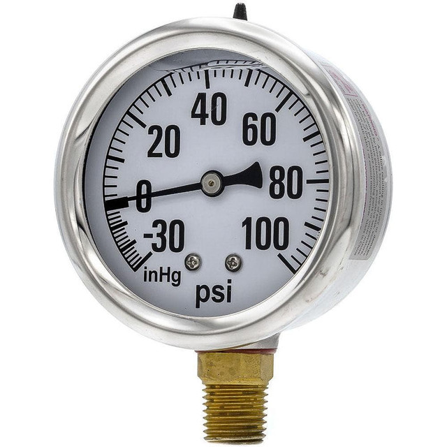 PIC Gauges AG-201L-254CE Pressure Gauges; Gauge Type: Industrial Pressure Gauges ; Scale Type: Single ; Accuracy (%): 3-2-3% ; Dial Type: Analog ; Thread Type: 1/4" MNPT ; Bourdon Tube Material: Bronze