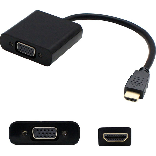 ADD-ON COMPUTER PERIPHERALS, INC. AddOn HDMI2VGA-5PK  5-Pack of 8in HDMI Male to VGA Female Black Active Adapter Cables - 100% compatible and guaranteed to work