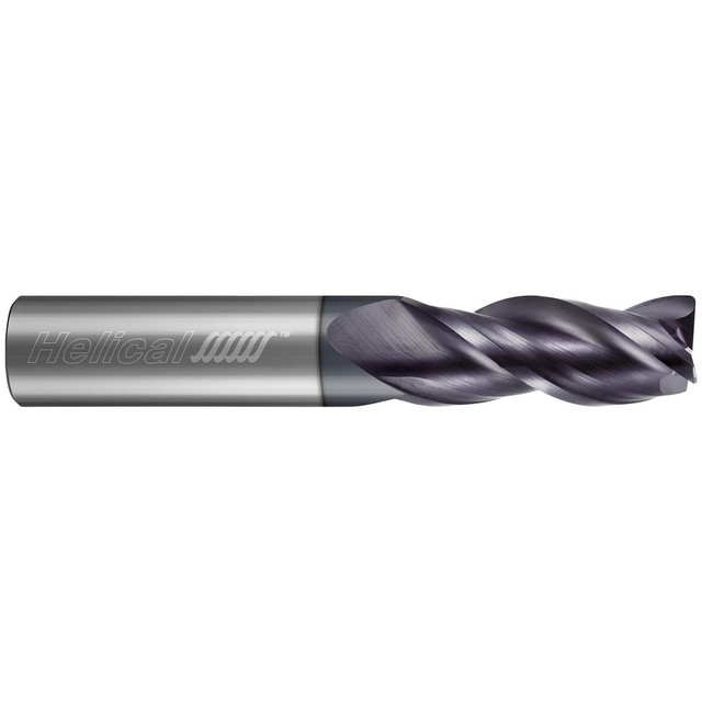 Helical Solutions 23011 Corner Radius End Mill: 1/8" Dia, 1/4" LOC, 0.01" Radius, 3 Flutes, Solid Carbide