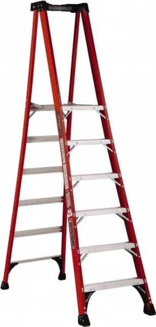 Louisville FXP1803HD 2-Step Fiberglass Ladder Platform: 375 lb Capacity, 14-1/2" Wide, 21.25" Deep