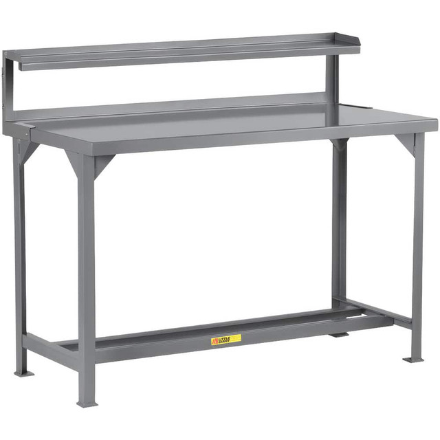 Little Giant. WST1-3660-36-RS Stationary Work Benches, Tables; Bench Style: Heavy-Duty Work Bench with Riser ; Edge Type: Square ; Leg Style: 4-Leg; Fixed ; Depth (Inch): 36in ; Color: Gray ; Maximum Height (Inch): 36in