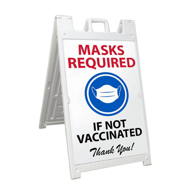 AccuformNMC Security & Admittance Sign: "MASK RECOMMENDED IF NOT VACCINATED" SFS122CKIT