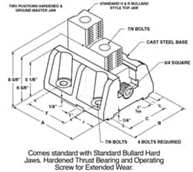 H & R Manufacturing HR-BM-14-6-TJ w Hard Lathe Chuck Jaw: Master