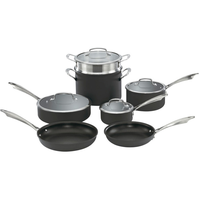 CONAIR CORPORATION DSA-11 Cuisinart Anodized Cookware Set, Dark Brown, Set Of 11 Pieces CONAIR CORPORATION DSA-11 Cuisinart Anodized Cookware Set, Dark Brown, Set Of 11 Pieces