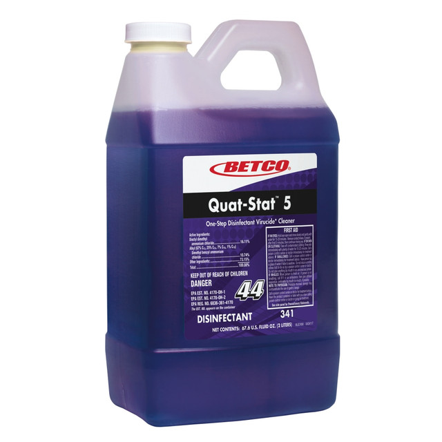 BETCO CORPORATION Betco BSN26982WUOM  Quat-Stat 5 Disinfectant, Lavender, 67.6 Oz Bottle, Case Of 4