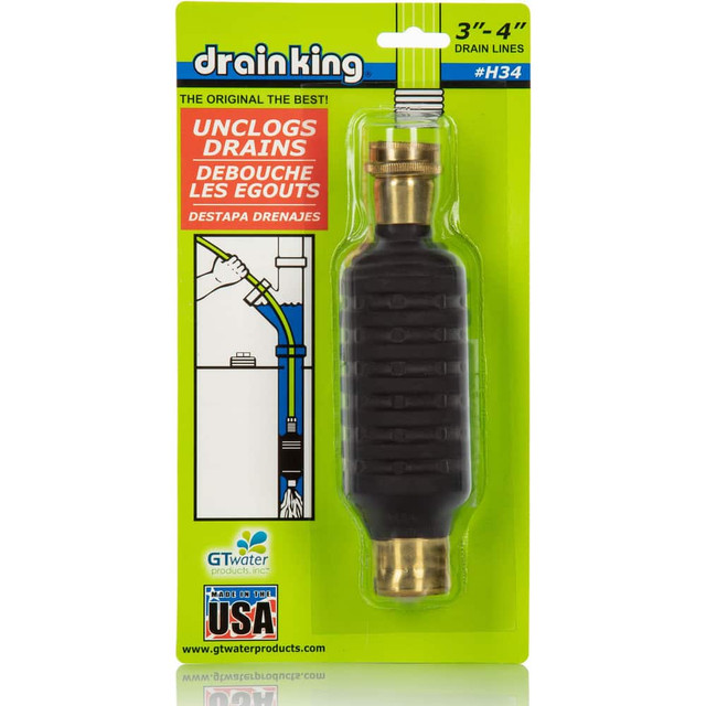 GT Water Products, Inc. H34 Drain Cleaning Accessories; Type: Drain Cleaner ; For Use With: Main Drains; Basement Drains; Outside Deck Drains